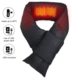 5V 5000mAh Power Bank Powered Winter Warm Heated Scarf For Men And Women