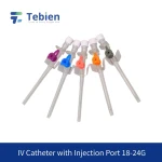 Disposable Peripheral IV Catheter with Injection Port for Hospital Use