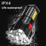 Side light Multi-functional flashlight Outdoor LED portable home USB rechargeable flashlight long-range shooting