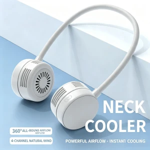 Lightweight Portable Hanging Neck Fan with Dual Turbine Powerful Breeze and Quiet Operation