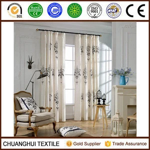 100% polyester European style embroidered living room curtains and valances