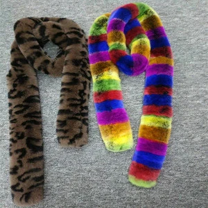 100% Real rex rabbit fur scarf women real fur scarves