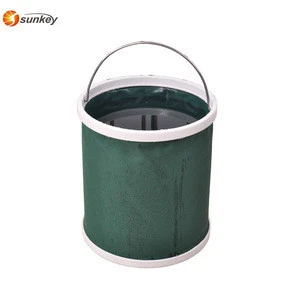 100% waterproof 20L folding bucket with stainless steel handle