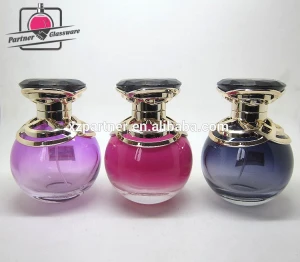 100ml Luxury ball shape glass perfume bottle with special aluminum cap