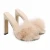 Import 101152 SEEYOUFIRST shoes women Wholesale Feather High Heels Square Toe Comfortable Thick Heel Sandals and Slippers from China