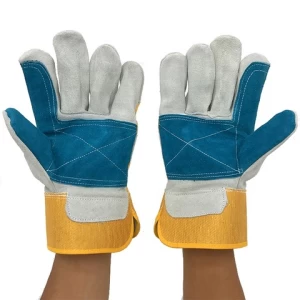 10.5 inch leather gloves Safety heavy duty double layer cowhide spilt leather palm work gloves