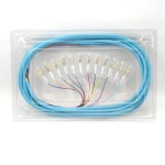 12 Fibers LC UPC Fibre Optic Pigtails 0.9mm Color-Coded LC/UPC OM4 Multimode Bunch PVC LSZH Outer Jacket Fiber Optic Pigtail