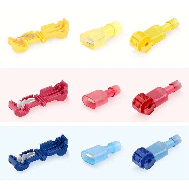 120 PCS Wire Connectors T-Tap Electrical Connectors Quick Wire Splice Taps and Insulated Male Quick Disconnect Terminals
