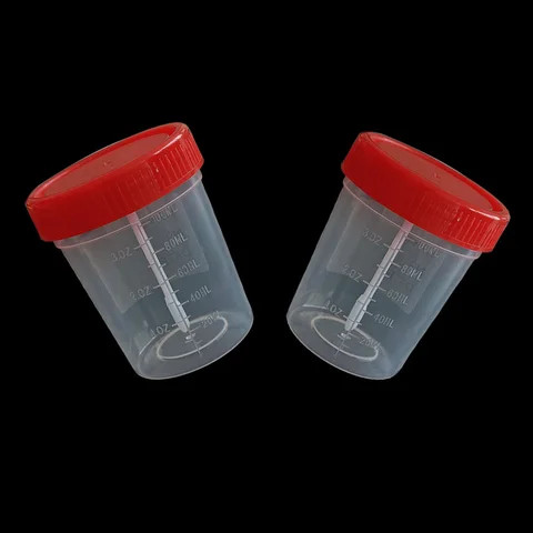 120ml collection bottle Plastic urine and stool container Specimen cup with spoon