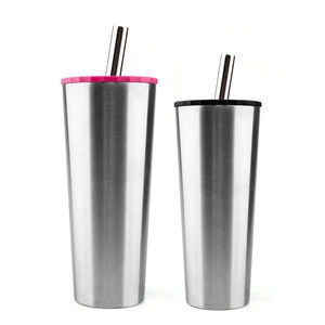 12mm Stainless Steel Straw Cup Travel Mugs with Lid, Stainless Steel Drinking 12mm Straw For Boba Milk Bubble Tea Tumbler