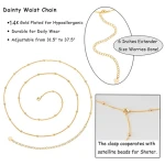 14k gold pearl belly chain adjustable shell charms trendy jewelry handmade for women  waist chain