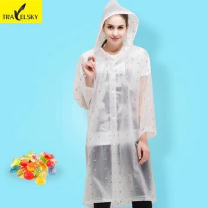 16148 Foldable Transparent Poncho Eva Raincoat Waterproof