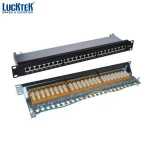 19" 0.5U 24 ports Krone IDC 110 IDC Dual IDC FTP CAT6A patch panel