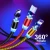 Import 1m 2m 360 Degree Led Data Type C Micro 8-pin Fast Charging 3 In 1 Magnetic Usb Cable from China