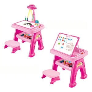 2 in 1 magnetic drawing writing table projector painting learning desk toy for kids