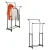 Import 2 Metal Hanger Clothing Rack with Two Bars for Garments Coat and Shoes Rack from China