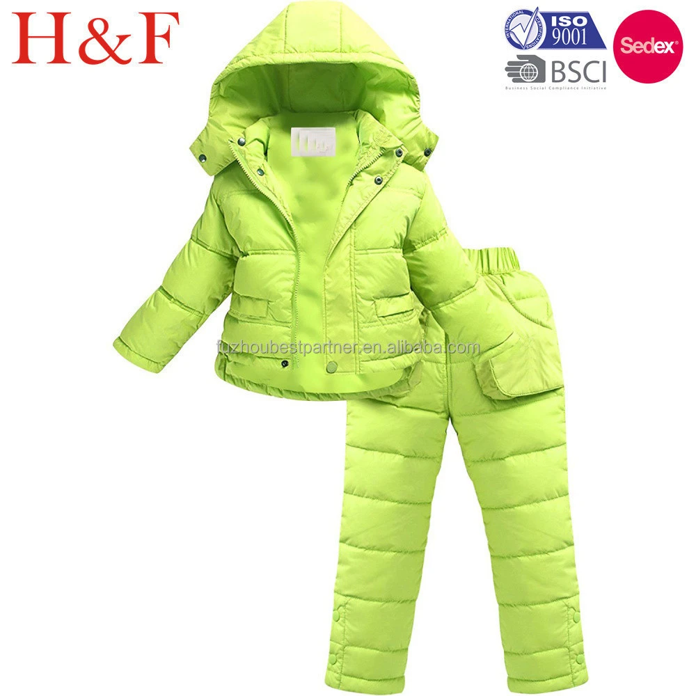 2 Piece Puffer Jacket Snow Pants Ski Suit Unisex Kids Snowsuit