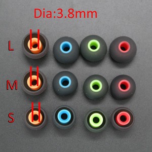 2017 hot sale double colors 3.8mm replacement earphone tips