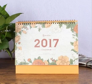 2017 wholesale spiral-bound custom standing Desk Calendar