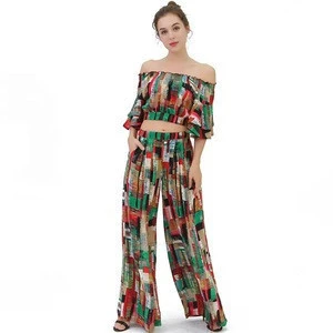 2019 New Ladies Trousers Fashion Two Piece Set Women Clothing Palazzo Pants