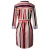 Import 2019 round neck color strip lady dress long sleeve printed sexy striped  dress for women from China