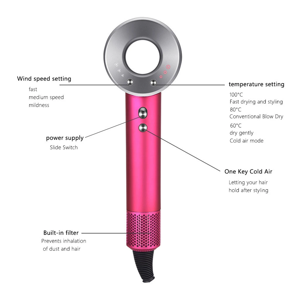 2020 Leafless Rotating Lightweight Cold And Warm Wind Quick-Drying Hairdressing Blow Tools Hair Dryer