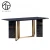 Import 2020 New design Rectangular Italian Marble Top  And Metal Leg modern Dining room furniture dining Table Set from China
