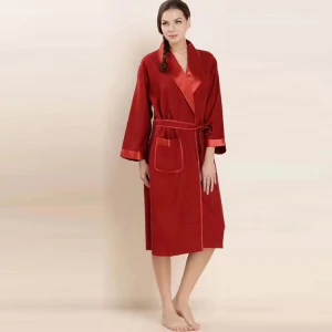 2020 New Long Sleeve 100% Cotton Luxury Elegant Women Bathrobe For Men And Women