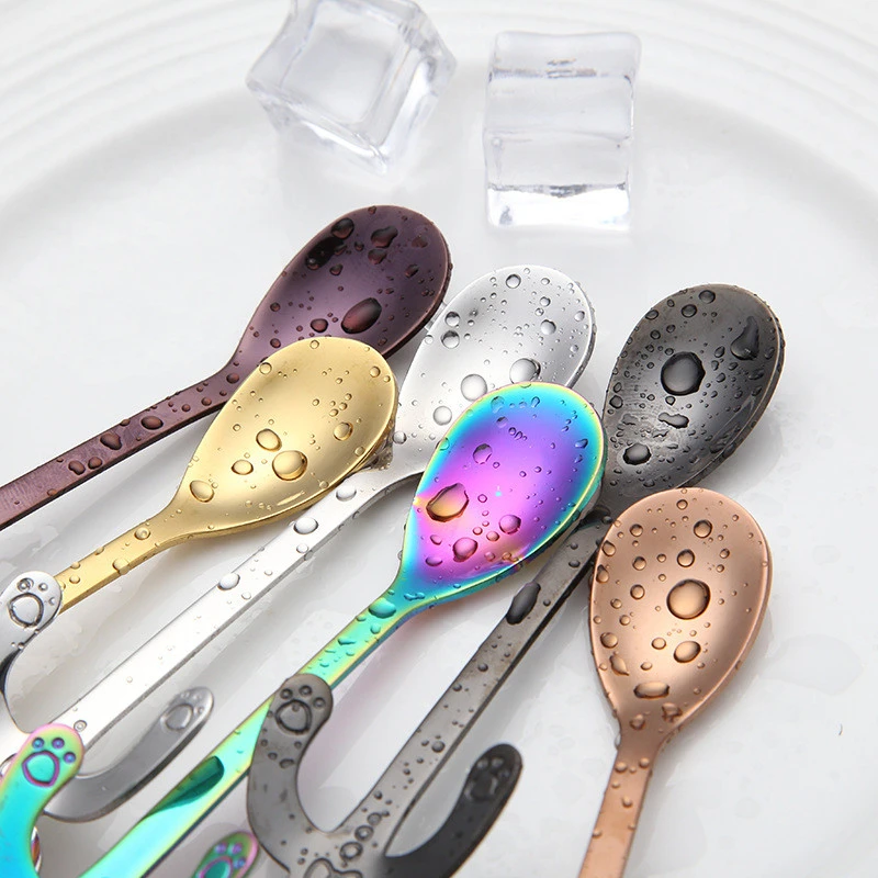 2021 Creative Product Idea Spoon Cartoon Cat Spoon 304 Stainless Steel Hot Sales Tea spoons Wedding Tableware