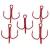 Import 2/4/6/8/10# FishHook 100Pcs/Bag Carbon Steel Red Color Round Bent Treble Saltwater Bass Fishing Hook from China
