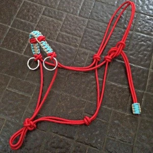 25 years factory custom braided nylon cowboy knot rope halter, weave horse rope halter, Nylon Rope Tied Horse Lead Rope Halter