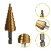 3 pcs Drill Bit HSS Titanium Coated Straight Flute Step Drill Bits Essential Hardware Tool Hex Shank Pagoda3-12/4-12/4-20mm