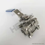 3 pieces Stainless steel Ball Valve with direct mounting pad ISO 5211