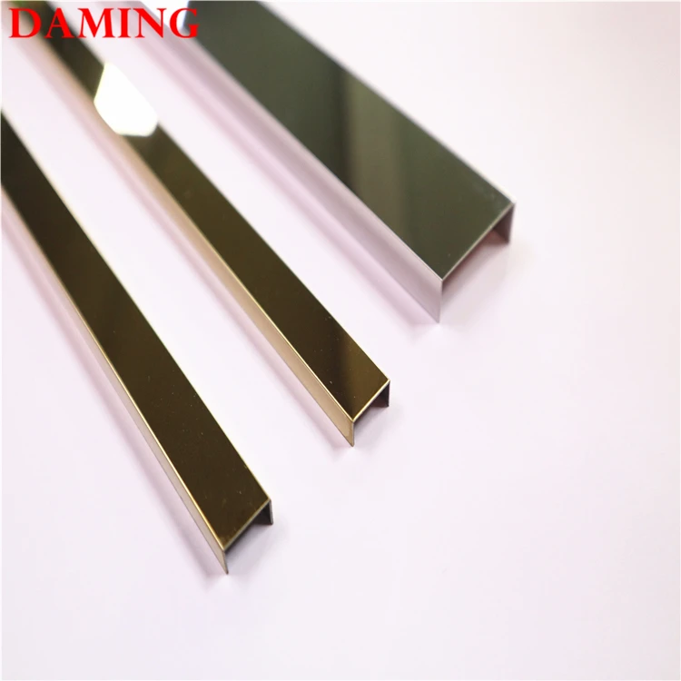 304 Stainless Steel Profile Accessories Directly Manufacturing Factory U Shape In Steelt Metal Wall Strips Tile Trim