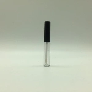 3.5ml 5ml 8ml 10ml Transparent plastic cosmetic lip gloss tube mascara tube with black gold uv coating lid