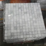 3d cube carrara white marble mosaic