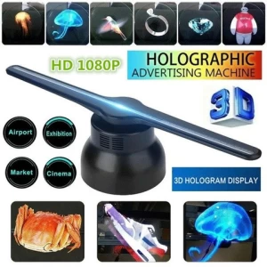 3d Hologram Fan LED Holographic Projector Player Advertising Machine Display With 16G Memory Card 3D Hologram Fan Wifi