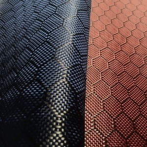 3K 248gsm Red Hexagonal Honeycomb Carbon Fiber Fabric Kevlar Mixed Cloth Aramid Carbon Hybrid Fabric
