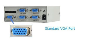 4 Port VGA Splitter 1 PC to 4 port VGA SVGA LCD CRT Monitor 250Mhz Out 1920 x 1440 resolution VGA switch