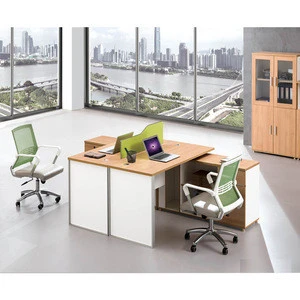 4 seat office workstation cubicle office partition with drawers