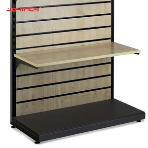 4 Storey Slatwall Supermarket Gondola Steel Shelf with MDF Panel