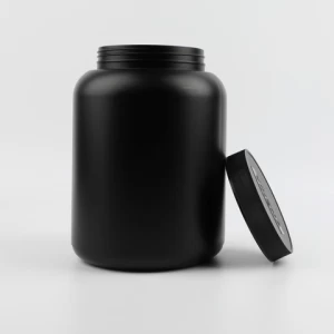 4.5L Black  plastic HDPE food Grade milk powder  albumen powder  bottle   round shoulder