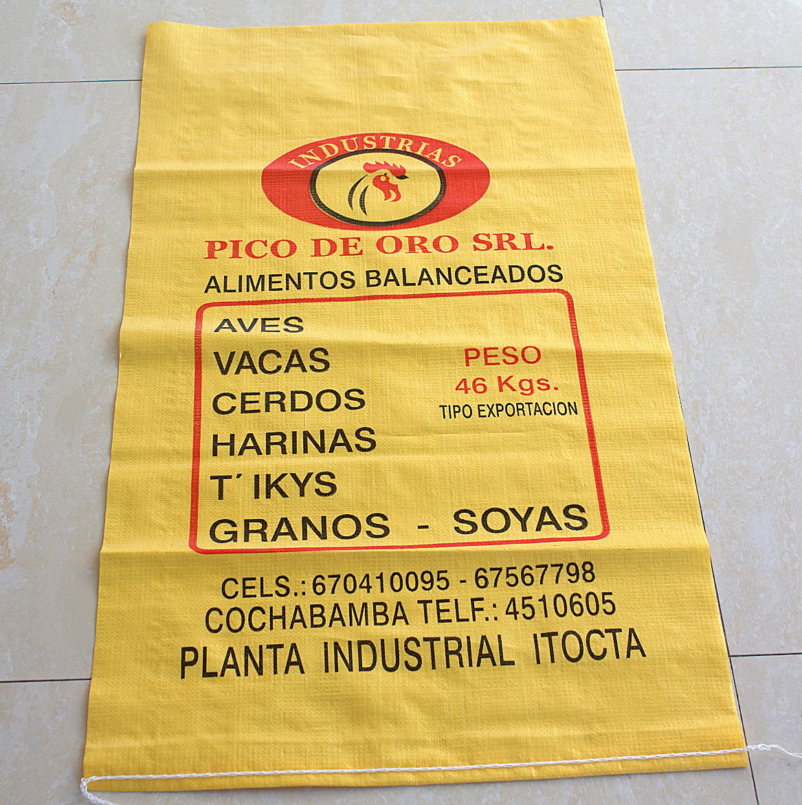50 Kg Woven Bag 100% Polypropylene Raw Materials Plastic Woven Bag For Animal Feed