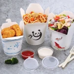 500ML disposable soup paper cups disposable noodle bowls paper salad rice noodle bowl cup