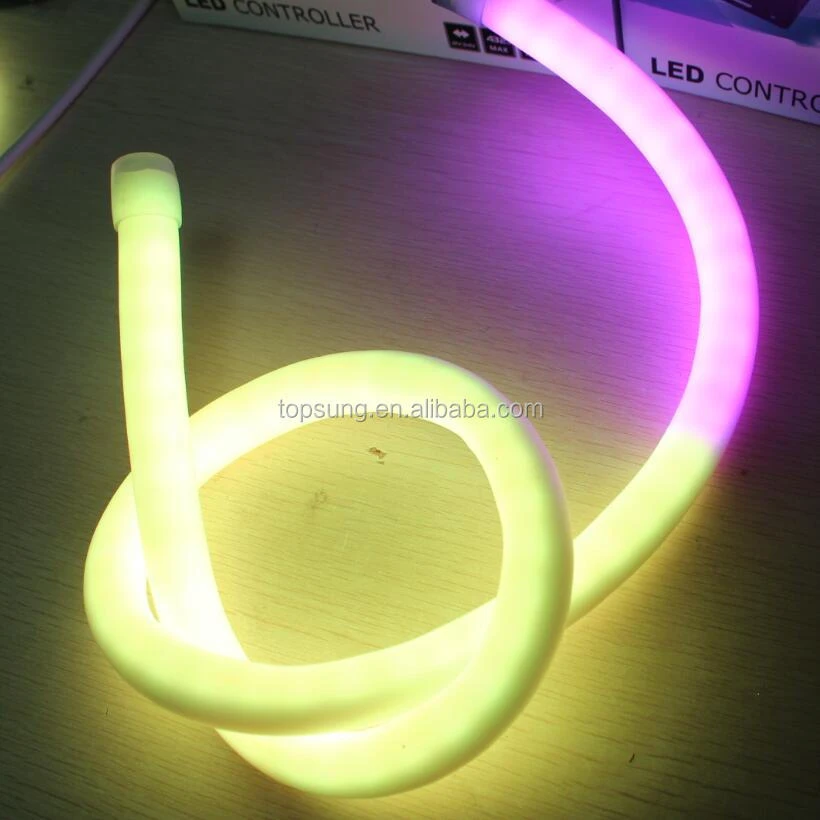 50m 360 degree addressable RGB 5050 rainbow neon lights custom made magic neon strips 18mm led neon tube flex