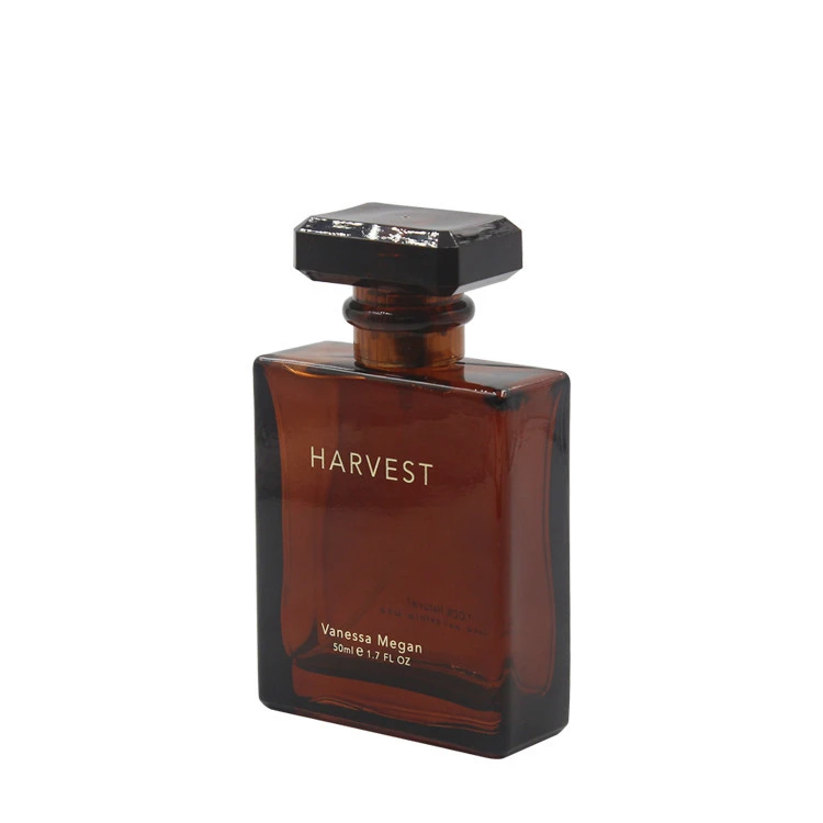 50ml square silk printing amber glass bottle perfume bottles 30 ml glass spray