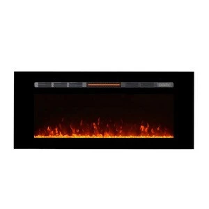 50&quot; Recessed electric fireplace, Wall mounted  log&amp;pebble infrared heating