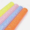 54 inch (1.37 m) Crystal Pastel Chunky Glitter Faux Leather Fabric With Glitter Pieces For Hair Bow