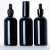 Import 5ml 10ml 15ml 20ml 30ml 50ml 100ml glossy/shiny black essential oil glass dropper bottle from China