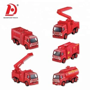6 in 1 High Quality Die-Cast Friction Power Fire Fighting Car Truck Toy